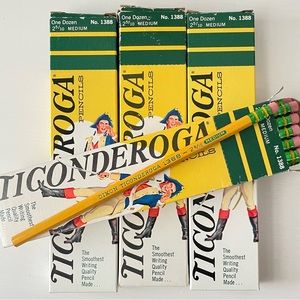 Vintage Ticonderoga Medium Pencils No. 1388 - 4 Boxes of 12 pencils - New/Unused